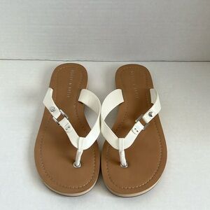 Kelly & Katie White & Tan Sandals/Flip Flops